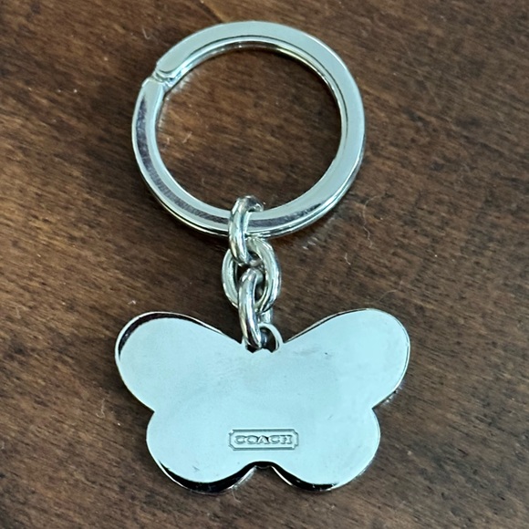 Coach Enamel Butterfly Fob Keychain - Light Pink - Picture 4 of 8